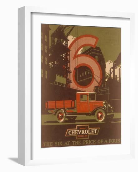 Poster Advertising Chevrolet Trucks, C1930s-null-Framed Giclee Print