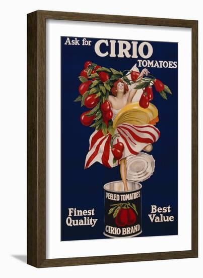 Poster Advertising Cirio Tomatoes, C.1920-null-Framed Giclee Print