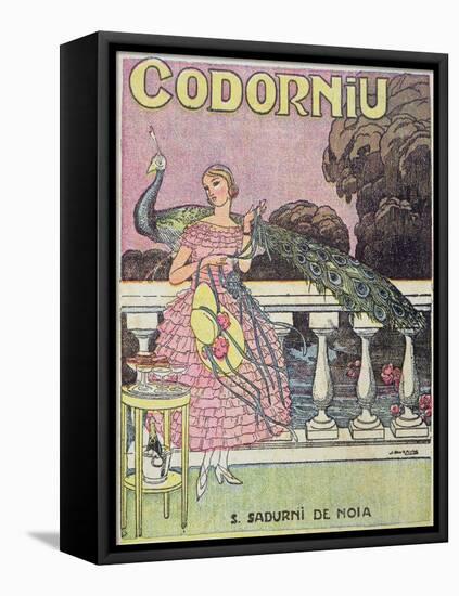 Poster Advertising Codorniu Champagne, 1924-Juan Llaverias Llabro-Framed Stretched Canvas