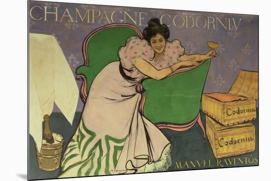 Poster Advertising Codorniu Champagne (Colour Litho)-Ramon Casas i Carbo-Mounted Premium Giclee Print