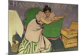 Poster Advertising Codorniu Champagne (Colour Litho)-Ramon Casas i Carbo-Mounted Premium Giclee Print