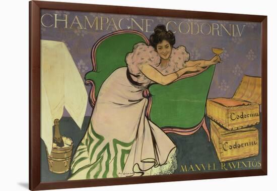 Poster Advertising Codorniu Champagne (Colour Litho)-Ramon Casas i Carbo-Framed Giclee Print
