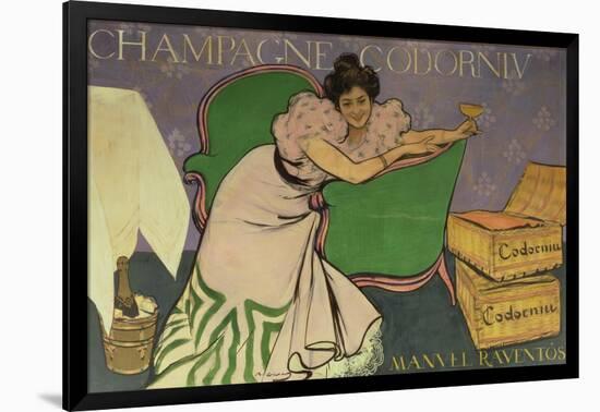 Poster Advertising Codorniu Champagne (Colour Litho)-Ramon Casas i Carbo-Framed Giclee Print