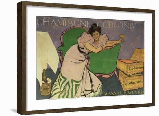 Poster Advertising Codorniu Champagne (Colour Litho)-Ramon Casas i Carbo-Framed Giclee Print