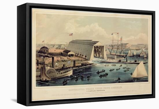 Poster Advertising 'Continental Works, Greenpoint Brooklyn', Published by Endicott and Co-null-Framed Stretched Canvas