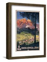 Poster Advertising Cortina D'Ampezzo-null-Framed Photographic Print