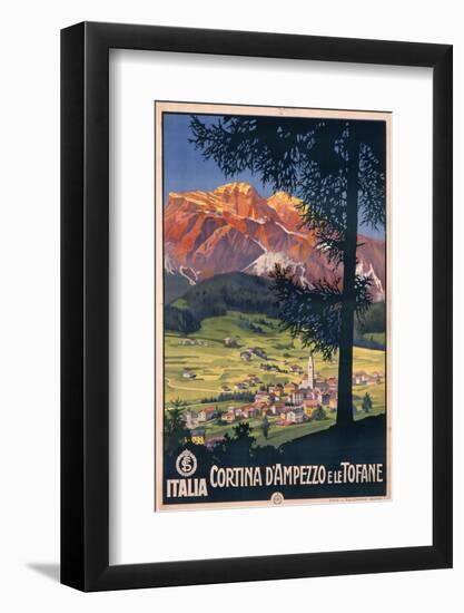 Poster Advertising Cortina D'Ampezzo-null-Framed Photographic Print