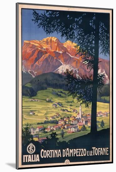 Poster Advertising Cortina D'Ampezzo-null-Mounted Photographic Print