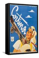 Poster Advertising Cortina d'Ampezzo-Franz Lenhart-Framed Stretched Canvas