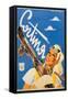 Poster Advertising Cortina d'Ampezzo-Franz Lenhart-Framed Stretched Canvas