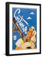 Poster Advertising Cortina d'Ampezzo-Franz Lenhart-Framed Art Print