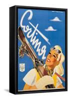 Poster Advertising Cortina DAmpezzo-Franz Lenhart-Framed Stretched Canvas