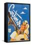 Poster Advertising Cortina DAmpezzo-Franz Lenhart-Framed Stretched Canvas