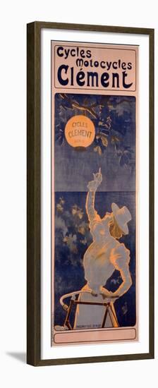 Poster Advertising Cycles Clement, Paris, Printed Bourgerie and Cie., C.1895 (Colour Litho)-Ferdinand Misti-mifliez-Framed Premium Giclee Print