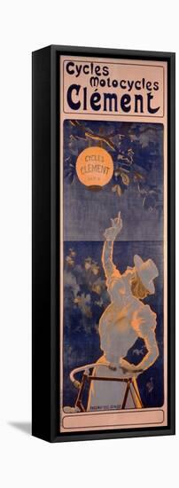 Poster Advertising Cycles Clement, Paris, Printed Bourgerie and Cie., C.1895 (Colour Litho)-Ferdinand Misti-mifliez-Framed Stretched Canvas