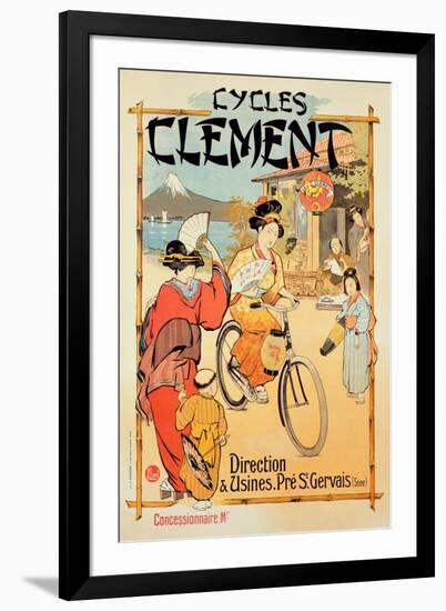 Poster Advertising 'Cycles Clement', Pre Saint-Gervais (Colour Litho)-French-Framed Giclee Print