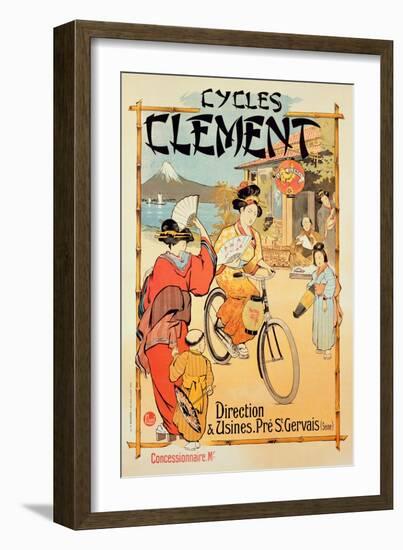 Poster Advertising 'Cycles Clement', Pre Saint-Gervais (Colour Litho)-French-Framed Giclee Print