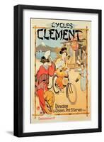 Poster Advertising 'Cycles Clement', Pre Saint-Gervais (Colour Litho)-French-Framed Giclee Print