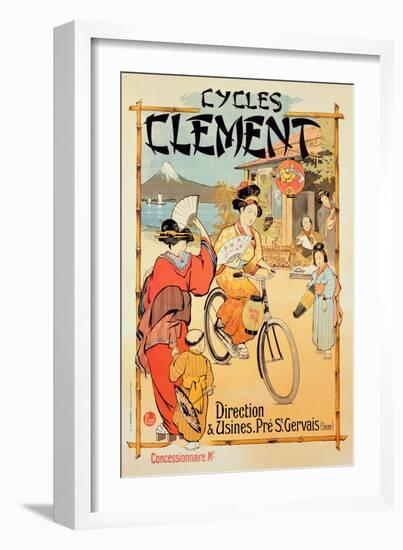 Poster Advertising 'Cycles Clement', Pre Saint-Gervais (Colour Litho)-French-Framed Giclee Print