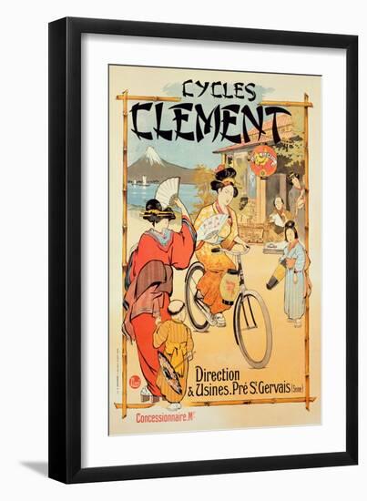 Poster Advertising 'Cycles Clement', Pre Saint-Gervais (Colour Litho)-French-Framed Premium Giclee Print