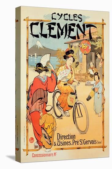 Poster Advertising 'Cycles Clement', Pre Saint-Gervais (Colour Litho)-French-Stretched Canvas