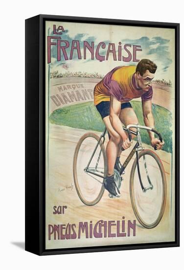 Poster Advertising Cycles 'La Francaise' on 'Michelin' Tyres-Privat Livemont-Framed Stretched Canvas