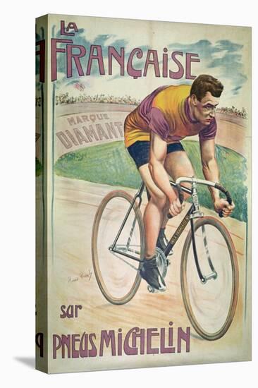 Poster Advertising Cycles 'La Francaise' on 'Michelin' Tyres-Privat Livemont-Stretched Canvas