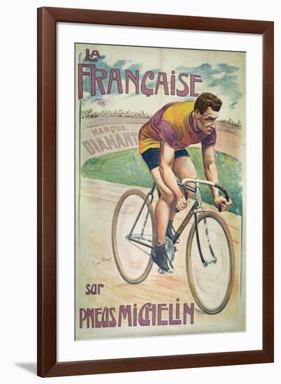 Poster Advertising Cycles 'La Francaise' on 'Michelin' Tyres-Privat Livemont-Framed Giclee Print