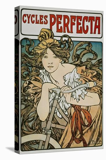 Poster Advertising 'Cycles Perfecta', 1902-Alphonse Mucha-Stretched Canvas