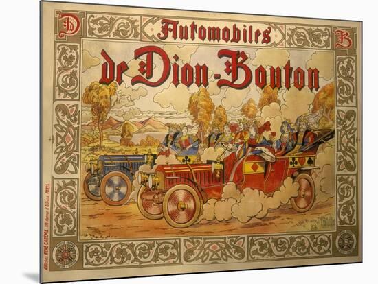 Poster Advertising De Dion Bouton Cars, C1920s-Job Nixon-Mounted Giclee Print