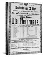 Poster Advertising 'Die Fledermaus' by Johann Strauss the Younger, for a Performance-Austrian School-Stretched Canvas