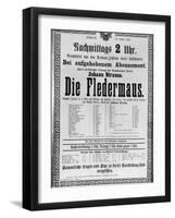 Poster Advertising 'Die Fledermaus' by Johann Strauss the Younger, for a Performance-Austrian School-Framed Giclee Print