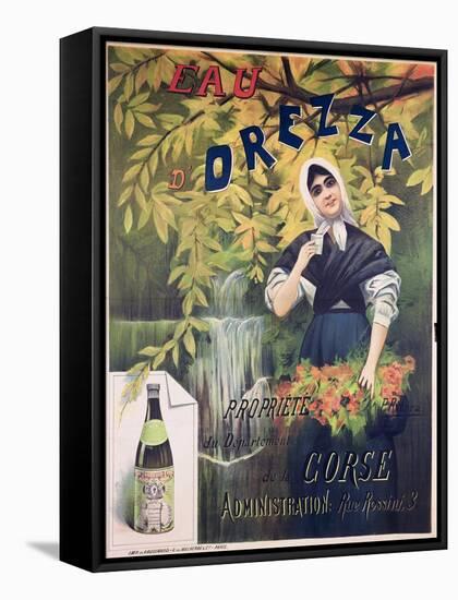Poster Advertising 'Eau D'Orezza', Natural Mineral Water-P. Ribera-Framed Stretched Canvas