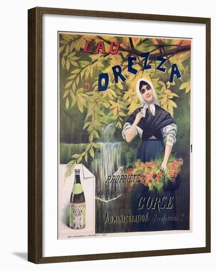 Poster Advertising 'Eau D'Orezza', Natural Mineral Water-P. Ribera-Framed Giclee Print