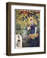Poster Advertising 'Eau D'Orezza', Natural Mineral Water-P. Ribera-Framed Giclee Print