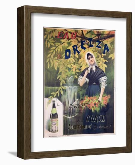 Poster Advertising 'Eau D'Orezza', Natural Mineral Water-P. Ribera-Framed Giclee Print