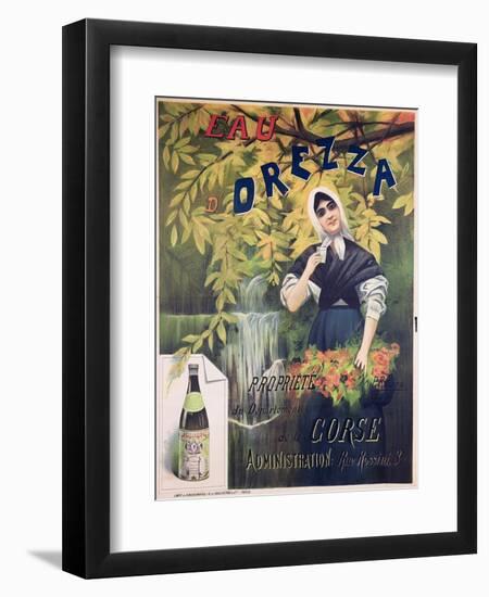 Poster Advertising 'Eau D'Orezza', Natural Mineral Water-P. Ribera-Framed Giclee Print