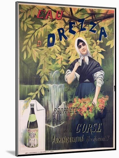 Poster Advertising 'Eau D'Orezza', Natural Mineral Water-P. Ribera-Mounted Giclee Print