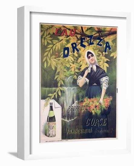 Poster Advertising 'Eau D'Orezza', Natural Mineral Water-P. Ribera-Framed Giclee Print