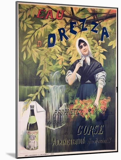 Poster Advertising 'Eau D'Orezza', Natural Mineral Water-P. Ribera-Mounted Giclee Print