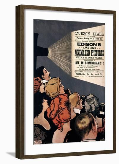 Poster Advertising Edison's Life Size Animated Pictures-Albert Morrow-Framed Giclee Print
