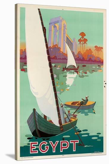 Poster advertising Egypt. (Printed by the Institut Graphique Egyptien)-H. Hashim-Stretched Canvas