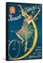 Poster Advertising 'Fernand Clement' Bicycles-Pal-Framed Stretched Canvas