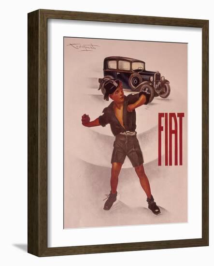 Poster Advertising Fiat Cars, C1930s-null-Framed Giclee Print