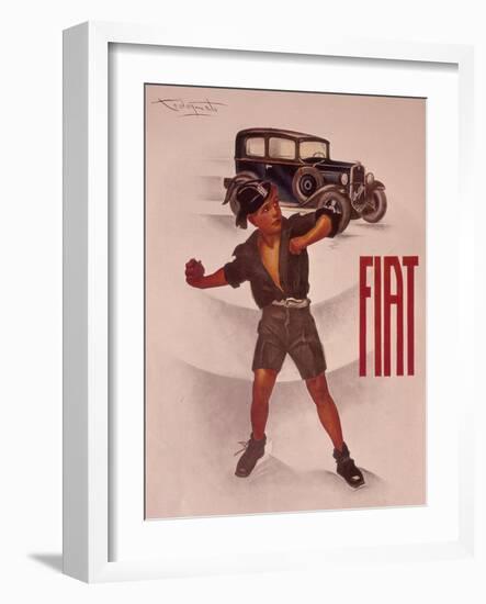 Poster Advertising Fiat Cars, C1930s-null-Framed Giclee Print