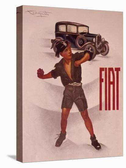 Poster Advertising Fiat Cars, C1930s-null-Stretched Canvas