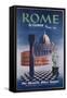 Poster Advertising Flights to Rome by Clipper, Produced by Pan American Airlines, C.1950-null-Framed Stretched Canvas