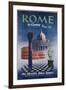 Poster Advertising Flights to Rome by Clipper, Produced by Pan American Airlines, C.1950-null-Framed Giclee Print