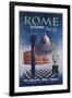 Poster Advertising Flights to Rome by Clipper, Produced by Pan American Airlines, C.1950-null-Framed Giclee Print