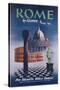 Poster Advertising Flights to Rome by Clipper, Produced by Pan American Airlines, C.1950-null-Stretched Canvas